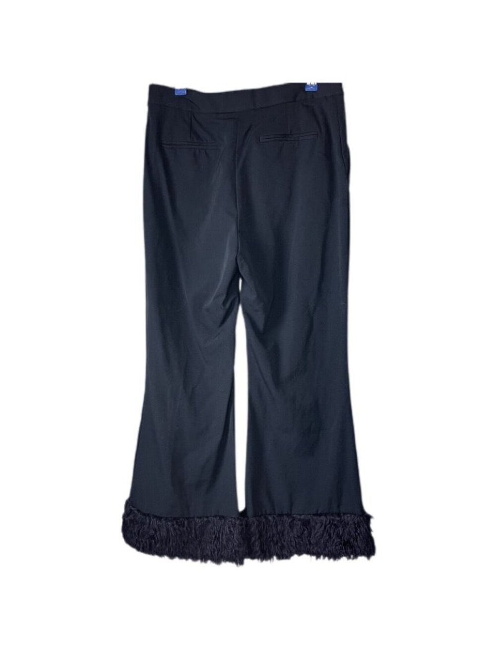 Stella McCartney Fur Free Fur Dress Pants Dark Navy Size 42 Wool Mohair Fur Trim - Picture 2 of 5